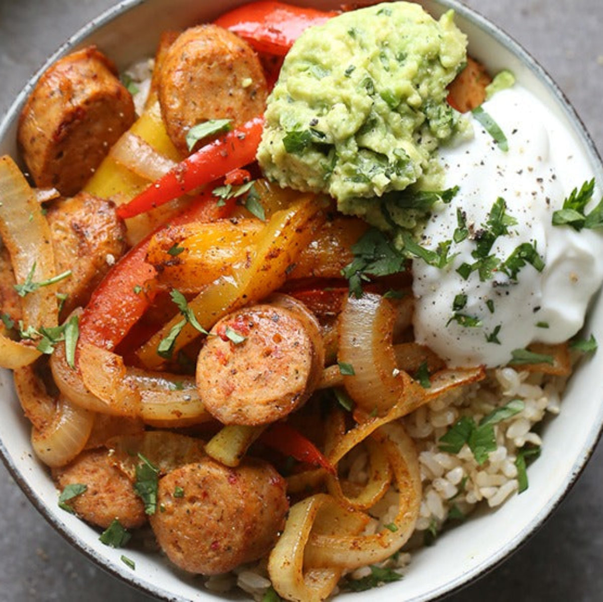 Chicken & Sausage Fajita Bowl