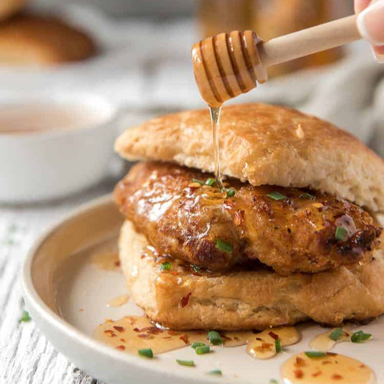 Spiced Honey Dipped Chicken Biscuit