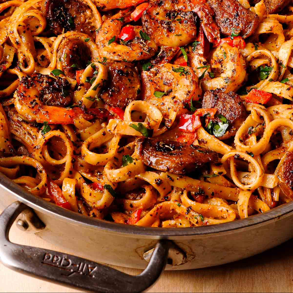 Creamy Louisiana Shrimp & Sausage Pasta