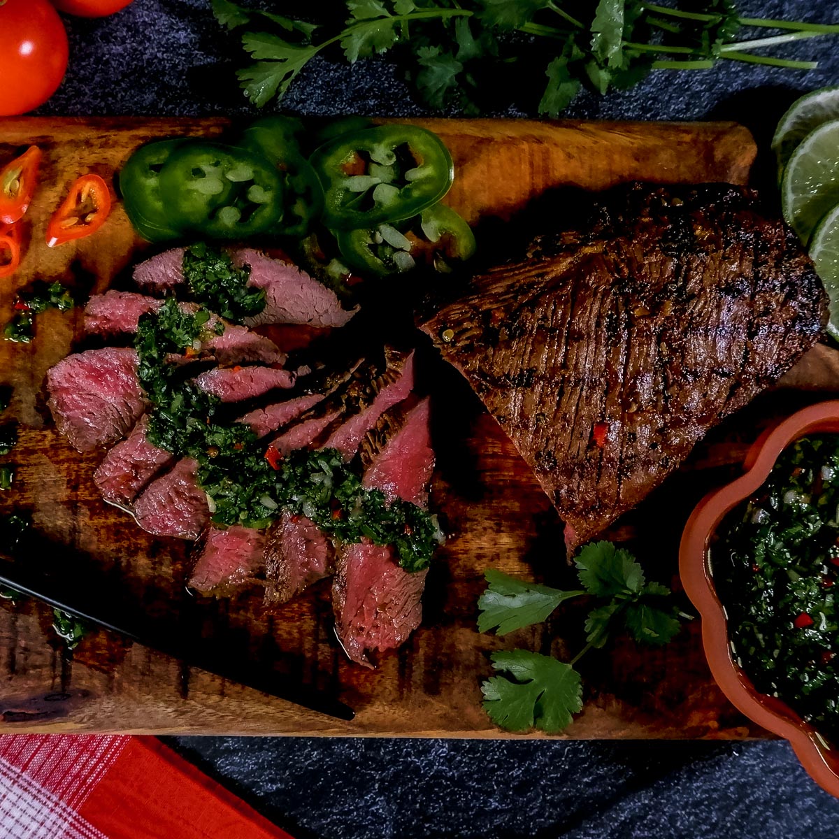 Carne Asada And Chimichurri Sauce