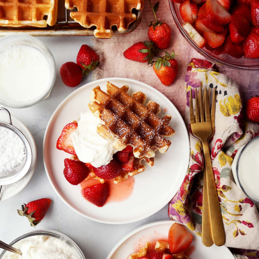 Famous Waffle Topped W/ Strawberries