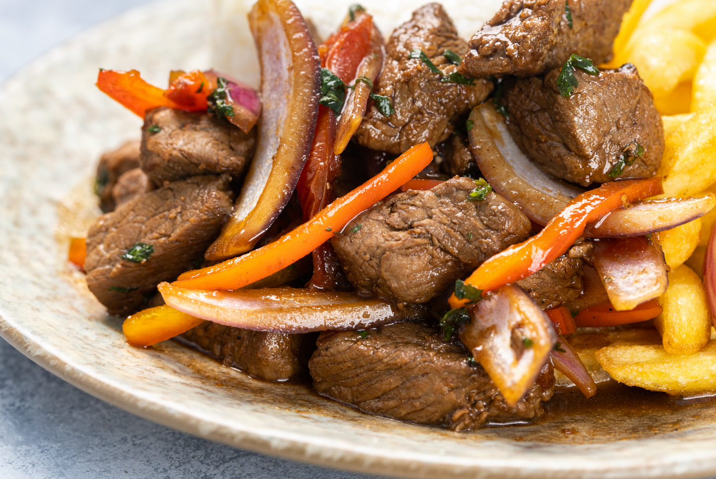 Chinese Pepper Steak over cauliflower rice