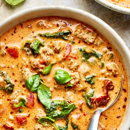 Creamy Italian Sausage & Chicken Veggie Soup